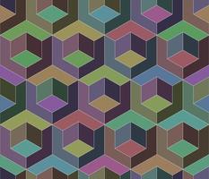 nahtloses Muster mit stummen Farben der kubischen Struktur. endloser bunter kubischer hintergrund. isometrischer wiederholbarer hintergrund. vektor