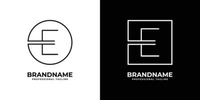 modern brev e cirkel logotyp, unik brev e fyrkant logotyp. vektor