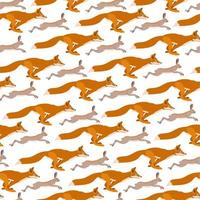 vektor sömlös mönster med rävar och harar löpning efter varje Övrig.