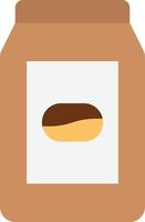 Kaffeebeutel Bohnenpaket Getränk - flache Ikone vektor