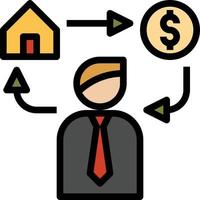 Investor profitiert Geld Immobilienhaus - gefülltes Gliederungssymbol vektor