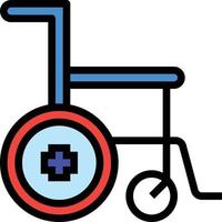 Rollstuhltransport medizinisch - gefülltes Umrisssymbol vektor