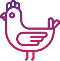höna kyckling djur- - lutning ikon vektor