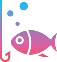 Angeln Wasserköder Fisch Blase - Farbverlauf solide Symbol vektor
