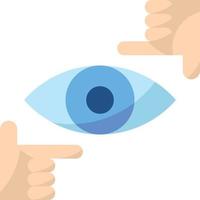 Vision Auge Handansicht Fokus - flaches Symbol vektor