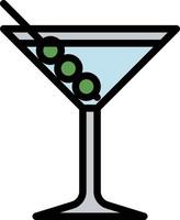 Cocktail-Olivenglas-Alkoholgetränk - gefülltes Umrisssymbol vektor