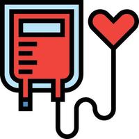 blod salin hjärta sjukvård medicinsk - fylld översikt ikon vektor