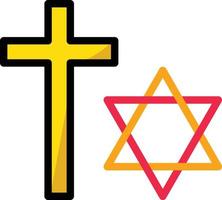 religiös christ korsa religion kristen - fylld översikt ikon vektor