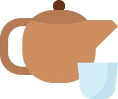 Tee-Kräuter-Teekanne-Getränk - flache Ikone vektor