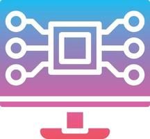 Elektronisches System des digitalen Bildschirms des Computers - solides Symbol mit Farbverlauf vektor