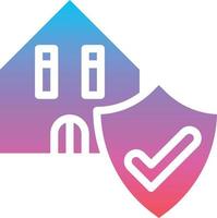 vakt hus skydd säkerhet säkra - lutning fast ikon vektor