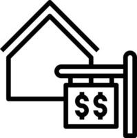 sälja hus meddelande tecken verklig egendom - översikt ikon vektor