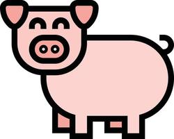 gris djur- däggdjur - fylld översikt ikon vektor