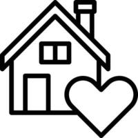 Liebe Zuhause Haus Familie glücklich - Gliederungssymbol vektor