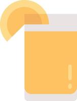 orange juice bit glas dryck - platt ikon vektor