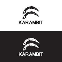 karambit kniv ikon logotyp design vektor mall