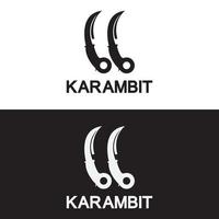 karambit kniv ikon logotyp design vektor mall