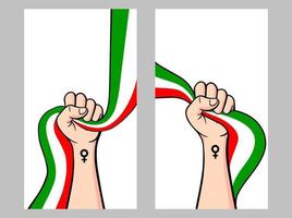 proteste im iran-vektorplakat mit kopienraum. Solidarität mit iranischen Frauen. Vorlage für Hintergrund, Banner vektor