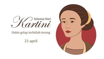 Selamat Hari Kartini. übersetzung happy kartini day. vektor