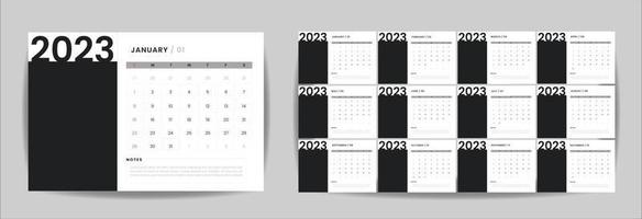 kalender vecka Start söndag företags- design planerare mall. vektor