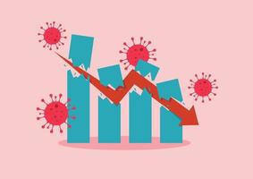 Wirtschaftscrash durch Coronavirus vektor