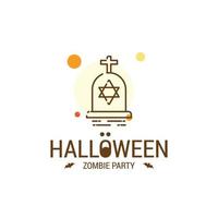 fröhliches halloween-design mit typografie und weißem hintergrund vektor