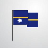 nauru wehende flaggendesignvektor vektor