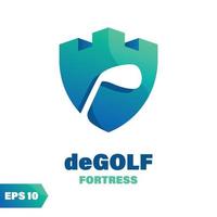 golf fästning logotyp vektor