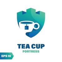 Logo der Teetassenfestung vektor
