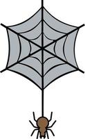 Spindel på de webb Färg ikon vektor
