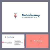 Papier-Pin-Logo-Design mit Slogan vorne und hinten Visitenkarten-Vorlage Vektor kreatives Design