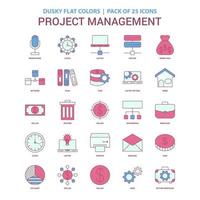 Projektmanagement-Symbol düstere flache Farbe Vintage 25 Icon Pack vektor