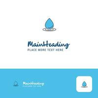 kreatives wassertropfen-logo-design flacher farblogoplatz für tagline-vektorillustration vektor