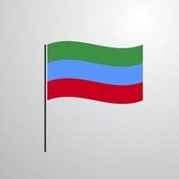 wehende flagge von dagestan vektor