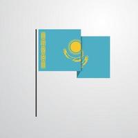 kazakhstan vinka flagga design vektor