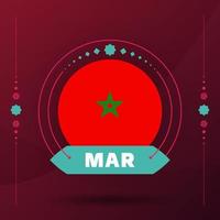 Marokko-Flagge für das Fußballpokalturnier 2022. isolierte nationalmannschaftsflagge mit geometrischen elementen für 2022 fußball- oder fußballvektorillustration vektor