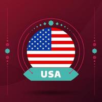 USA flagga för 2022 fotboll kopp turnering. isolerat nationell team flagga med geometrisk element för 2022 fotboll eller fotboll vektor illustration