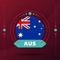 Australien-Flagge für das Fußballpokalturnier 2022. isolierte nationalmannschaftsflagge mit geometrischen elementen für 2022 fußball- oder fußballvektorillustration vektor