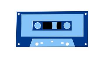 alte Retro-Vintage-Blue-Musik-Audiokassette für Tonbandgerät mit Magnetband aus den 70er, 80er, 90er Jahren. schöne Ikone. Vektor-Illustration vektor