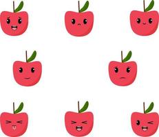 flache Designvektorillustration von roten Äpfeln mit weißem Hintergrund vektor