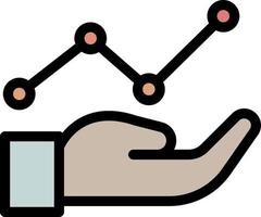 Analytik, Statistiken, Arm, Farbsymbol speichern vektor