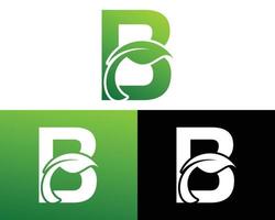 abstrakt brev b grön blad logotyp vektor