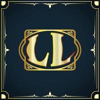 anfangsbuchstabe ll königliche luxus-logo-vorlage vektor