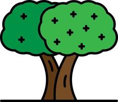 Baum, olivfarbenes Symbol vektor