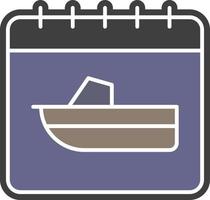 Kalender, Symbol für Bootsfarbe vektor