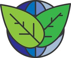 Farbsymbol für Globus und Pflanzen vektor