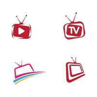 TV ikon logotyp vektor illustration design