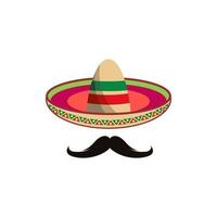 mexico hatt ikon vektor illustration