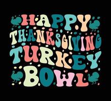 Happy Thanksgiving-Truthahnschüssel-T-Shirt-Design vektor