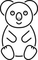 Liniensymbol für Koala vektor